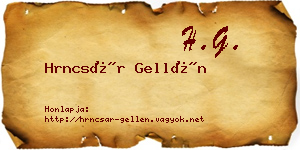 Hrncsár Gellén névjegykártya